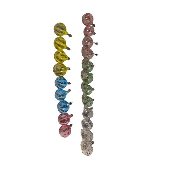 Pier 1 Italy Mini Clear Curated Glass Christmas Ornaments Glitter Lot of 21 - Picture 10 of 10